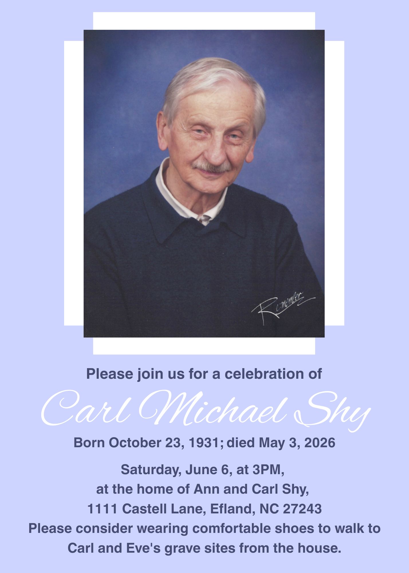 Celebration of Carl Michael Shy